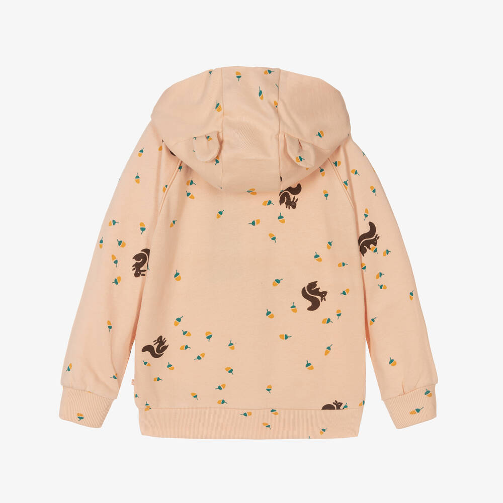Molo-Pink Squirrel Cotton Zip-Up Top | Childrensalon Outlet