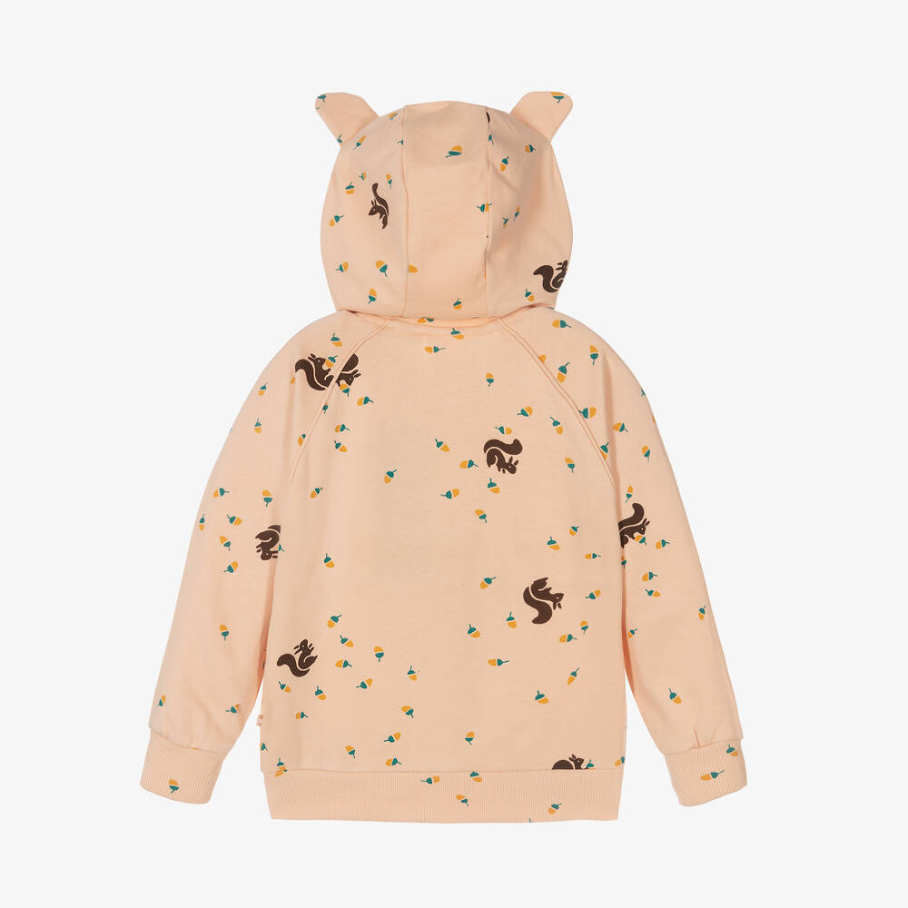 Molo-Pink Squirrel Cotton Zip-Up Top | Childrensalon Outlet