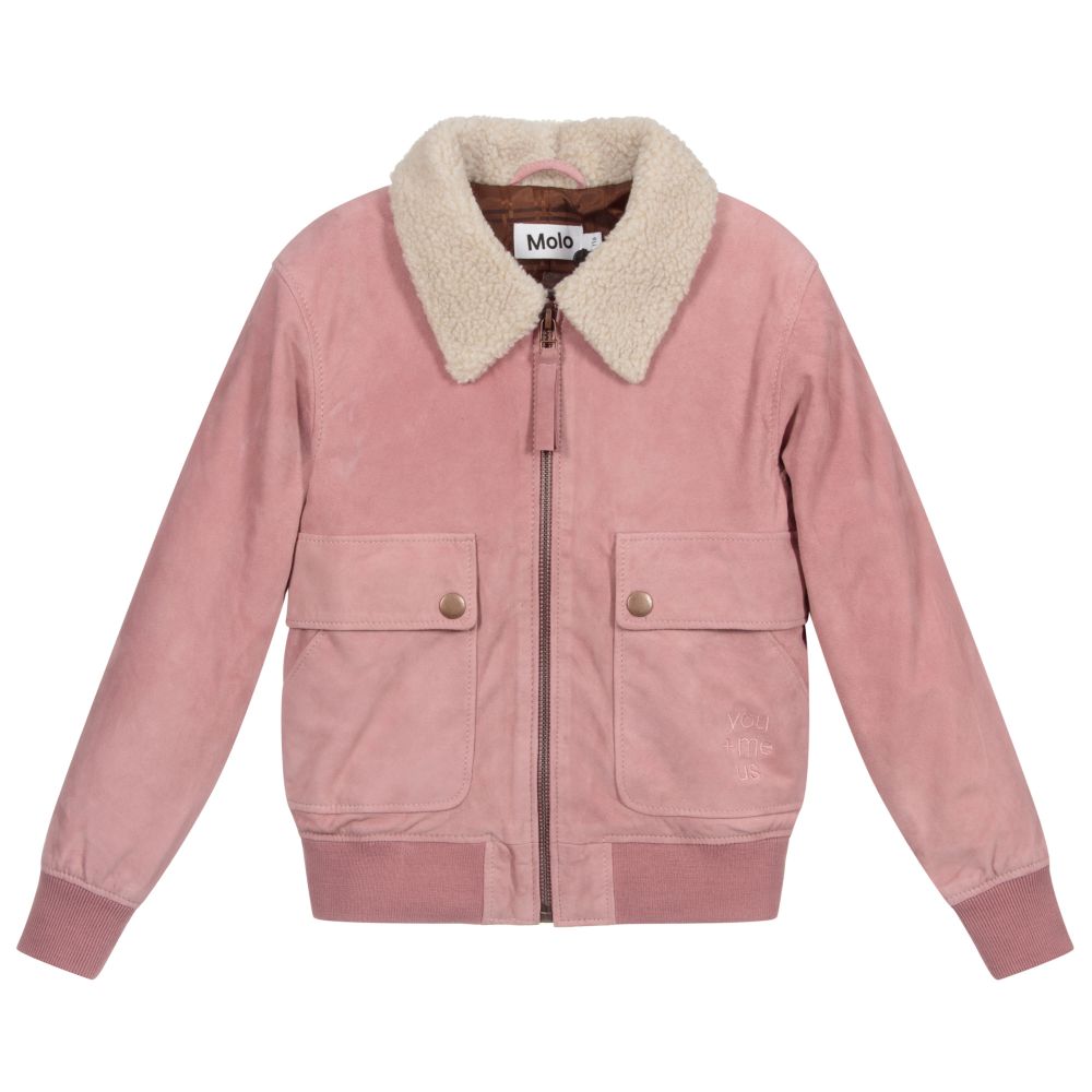 Pink suede top bomber jacket