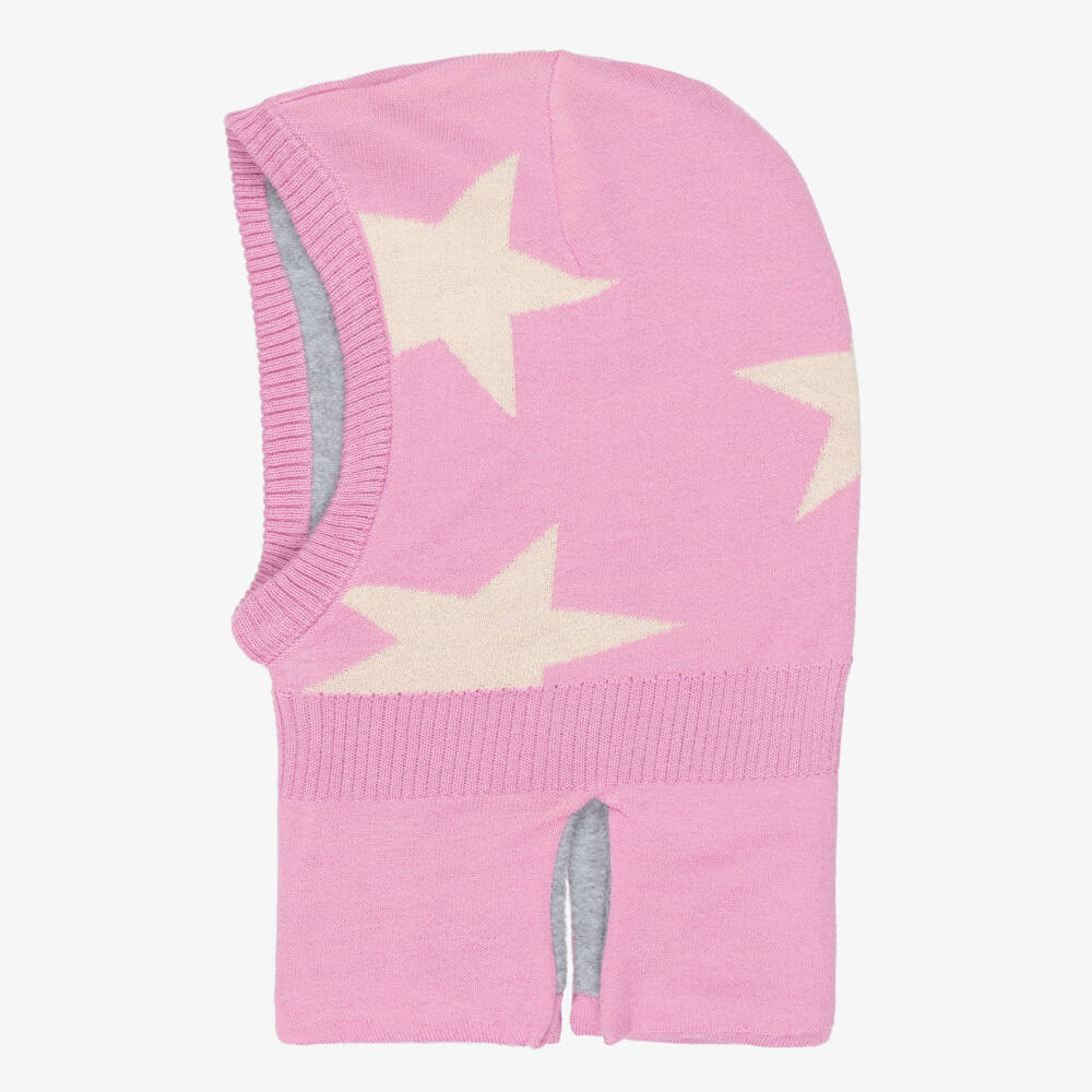 Molo-Pink Wool Knit Star Balaclava | Childrensalon Outlet