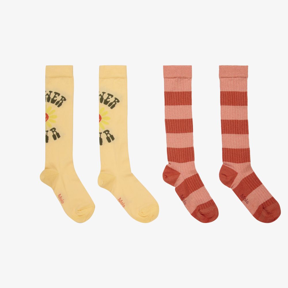 Molo - Socken in Rosa und Gelb (2er-Pack) | Childrensalon