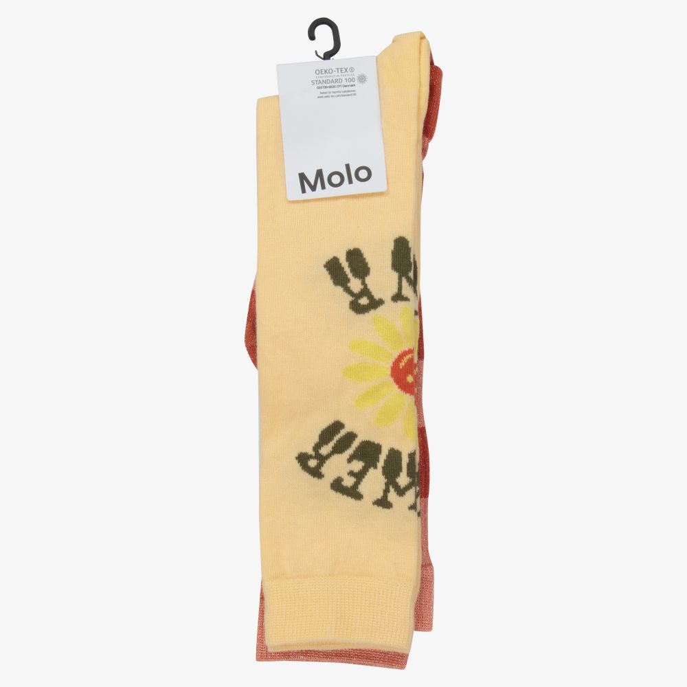 Molo-جوارب قطن لون زهري وأصفر للبنات (عدد 2) | Childrensalon Outlet