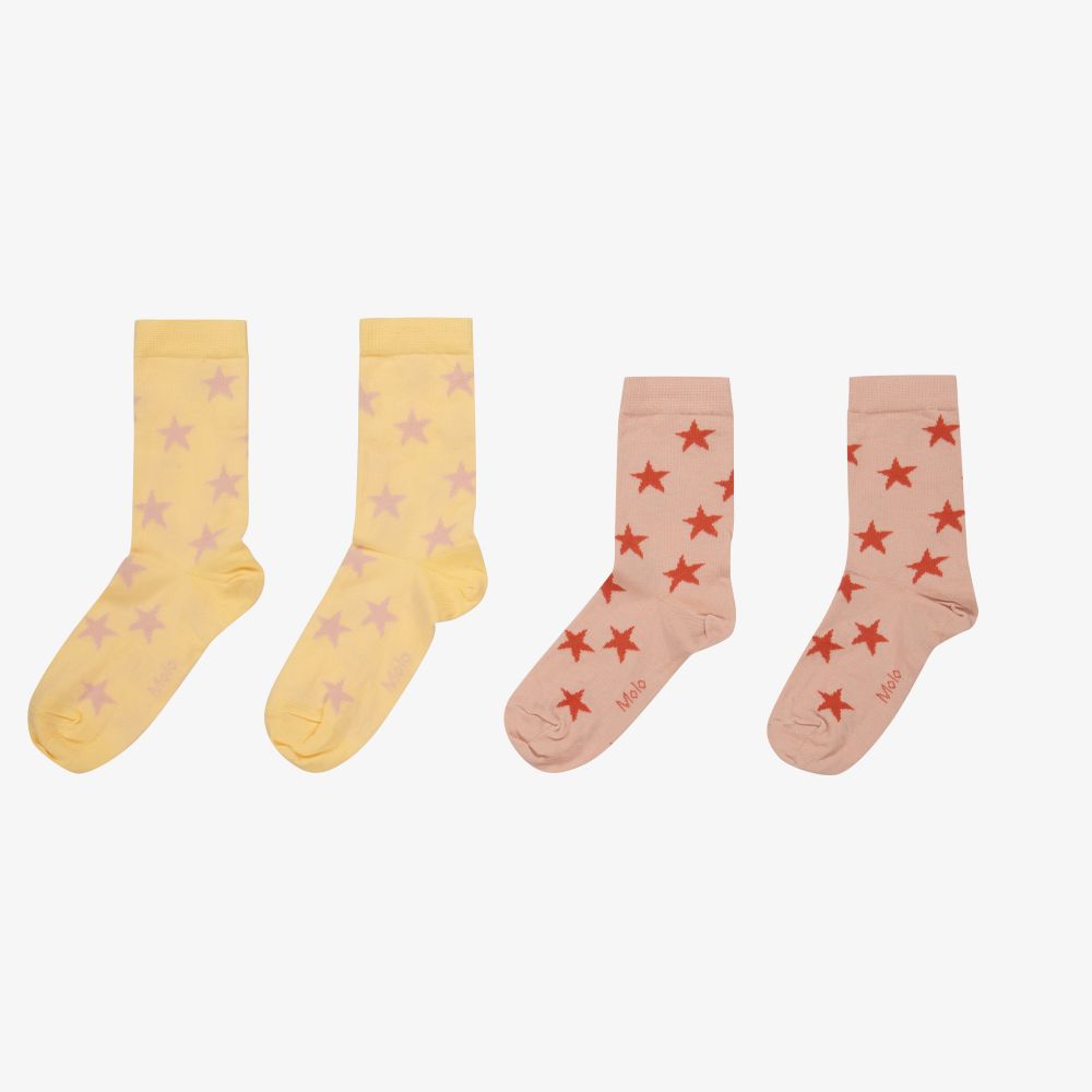 Molo-Pink & Yellow Socks (2 Pack) | Childrensalon Outlet