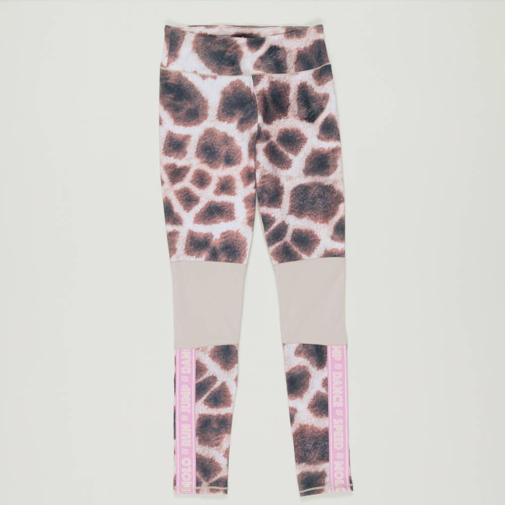 Molo-Preloved Girls Beige Giraffe Sports Leggings (11-12 years) | Childrensalon Outlet