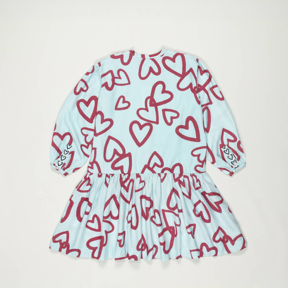 Molo-Preloved Girls Blue Viscose Heart Dress (13-14 years) | Childrensalon Outlet