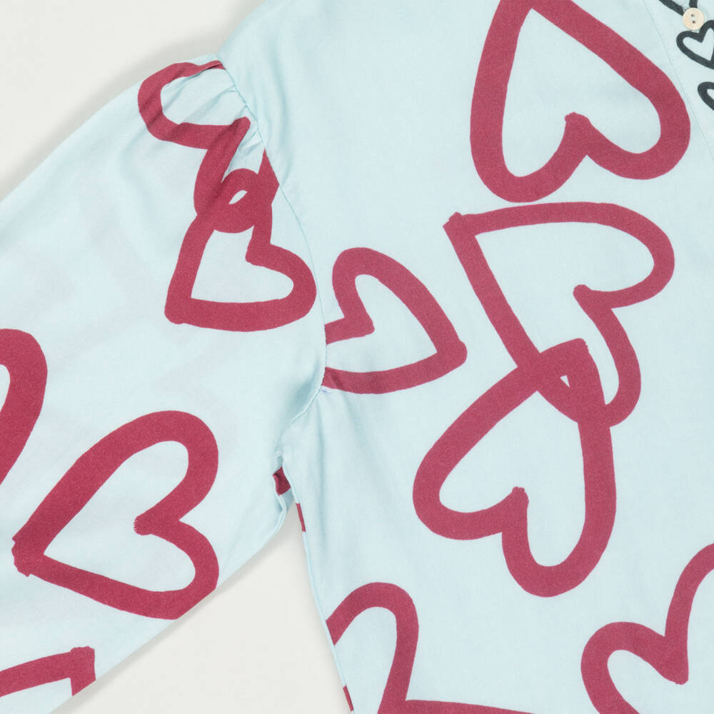 Molo-Preloved Girls Blue Viscose Heart Dress (13-14 years) | Childrensalon Outlet