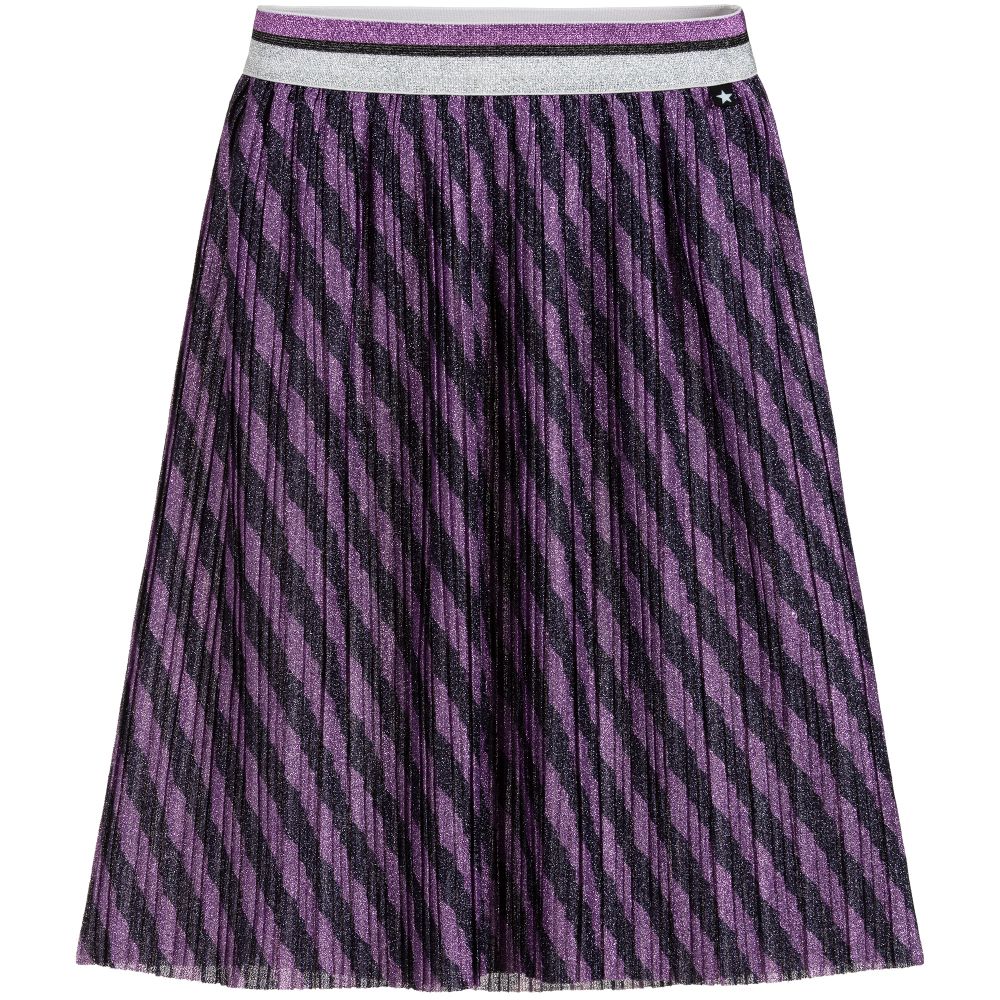 Molo-Purple & Black Pleated Skirt | Childrensalon Outlet