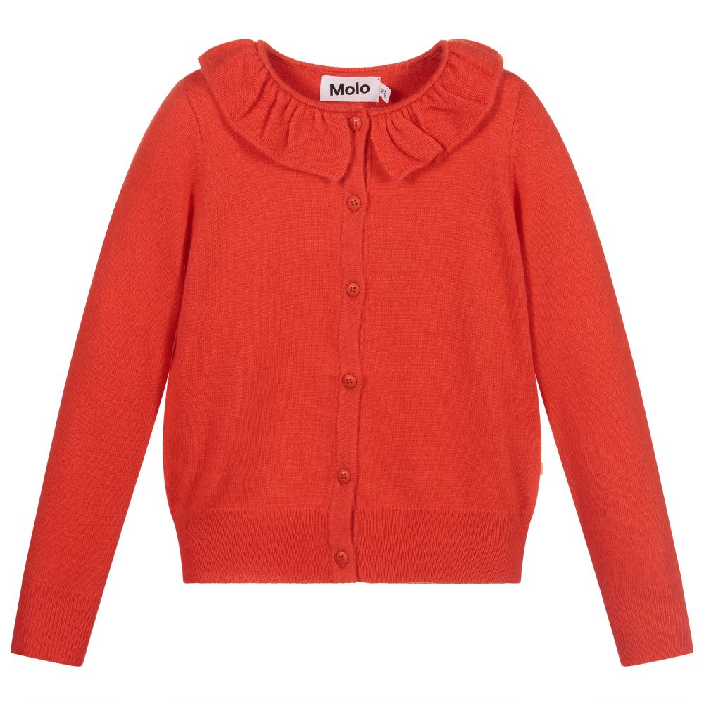 Molo - Red Knitted Cardigan | Childrensalon