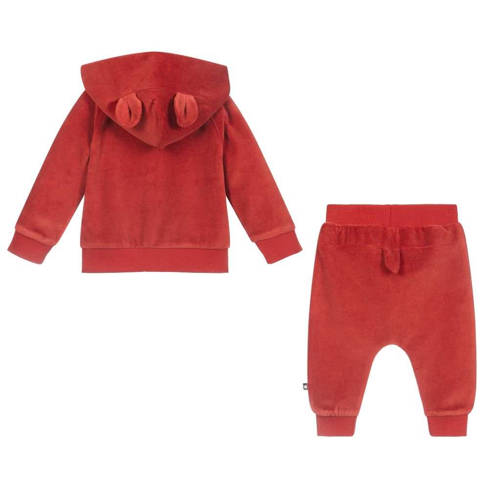 Molo Red Velour Tracksuit Childrensalon Outlet