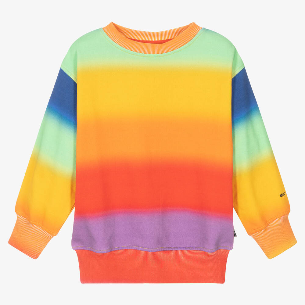 Molo - Red & Yellow Ombré Rainbow Sweatshirt | Childrensalon