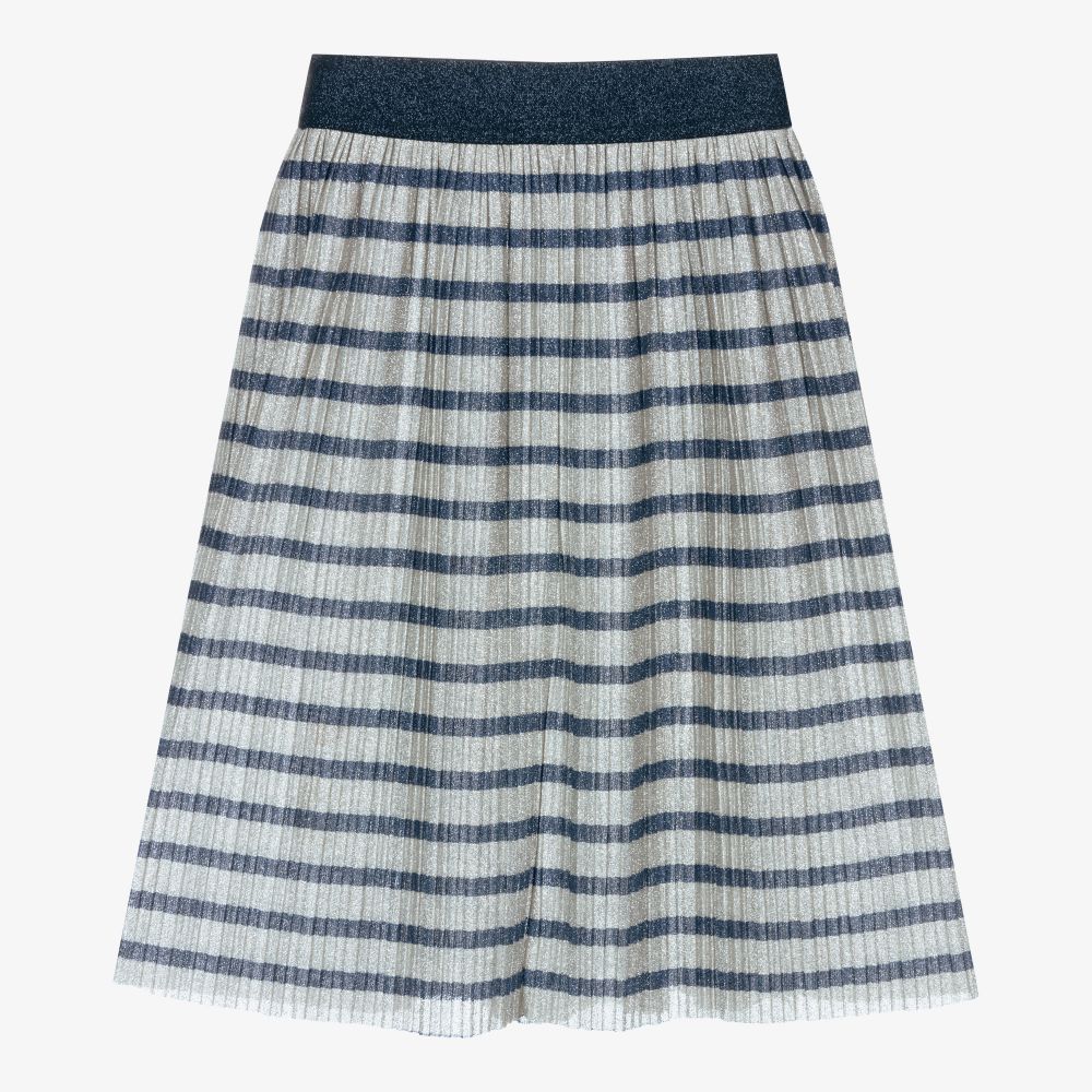 Silver blue pleated skirt outlet