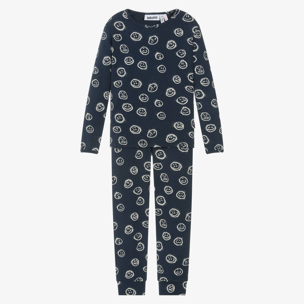 Molo-Улыбчивые синие пижамы из органического хлопка | Childrensalon Outlet