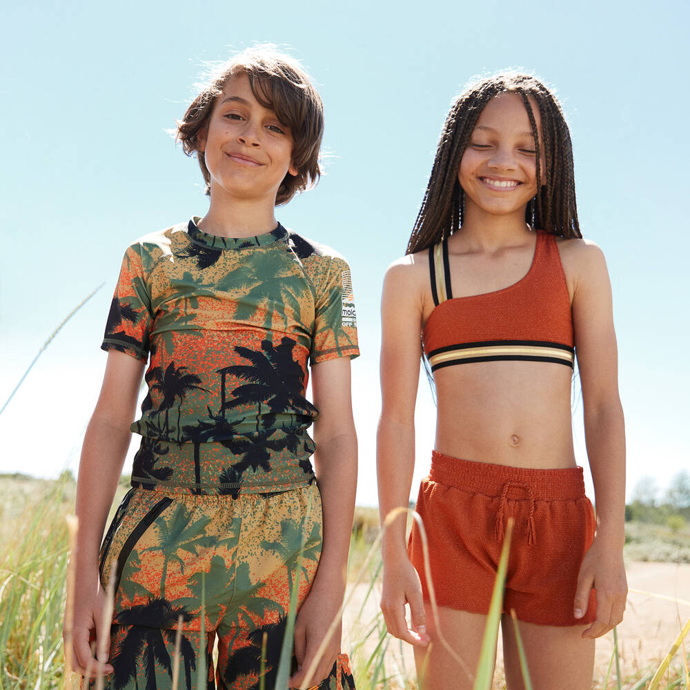 Molo-توب بولي واقي من الشمس لون أخضر كاكي وبرتقالي (+UPF50) | Childrensalon Outlet