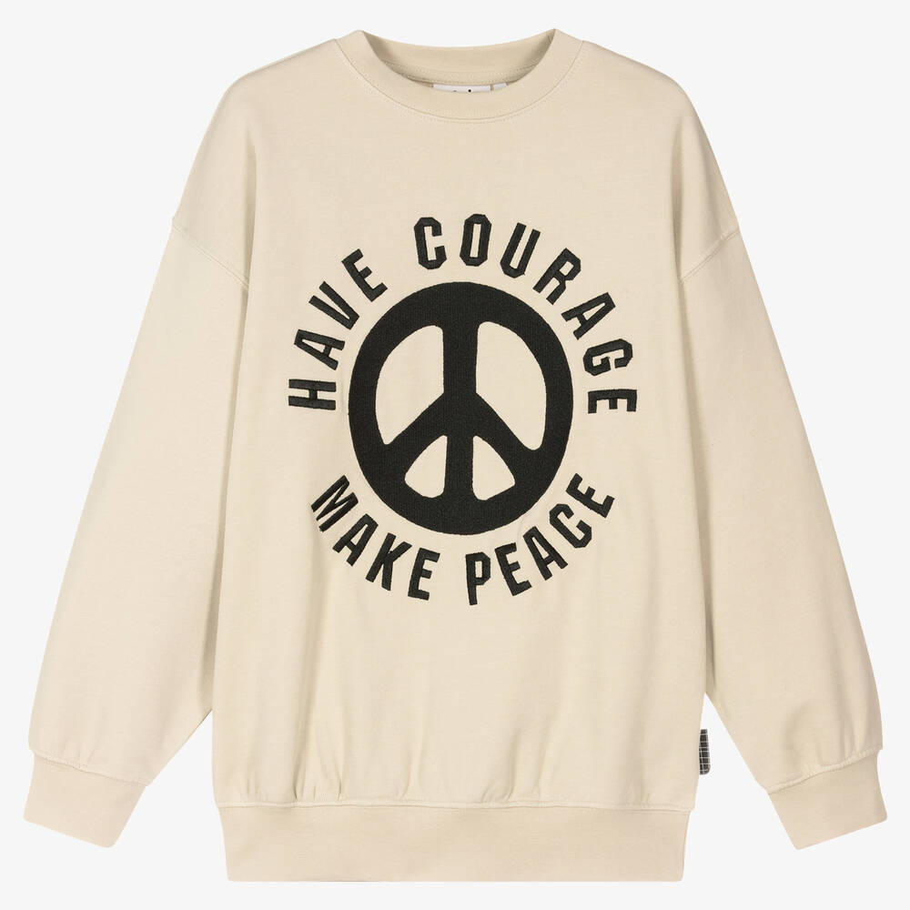 Molo - Teen Beige Peace Logo Sweatshirt | Childrensalon