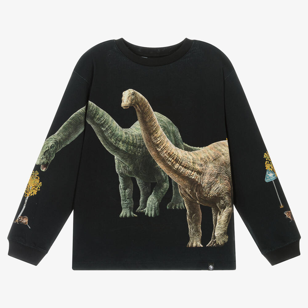 Molo-Teen Black Dinosaur Top | Childrensalon Outlet