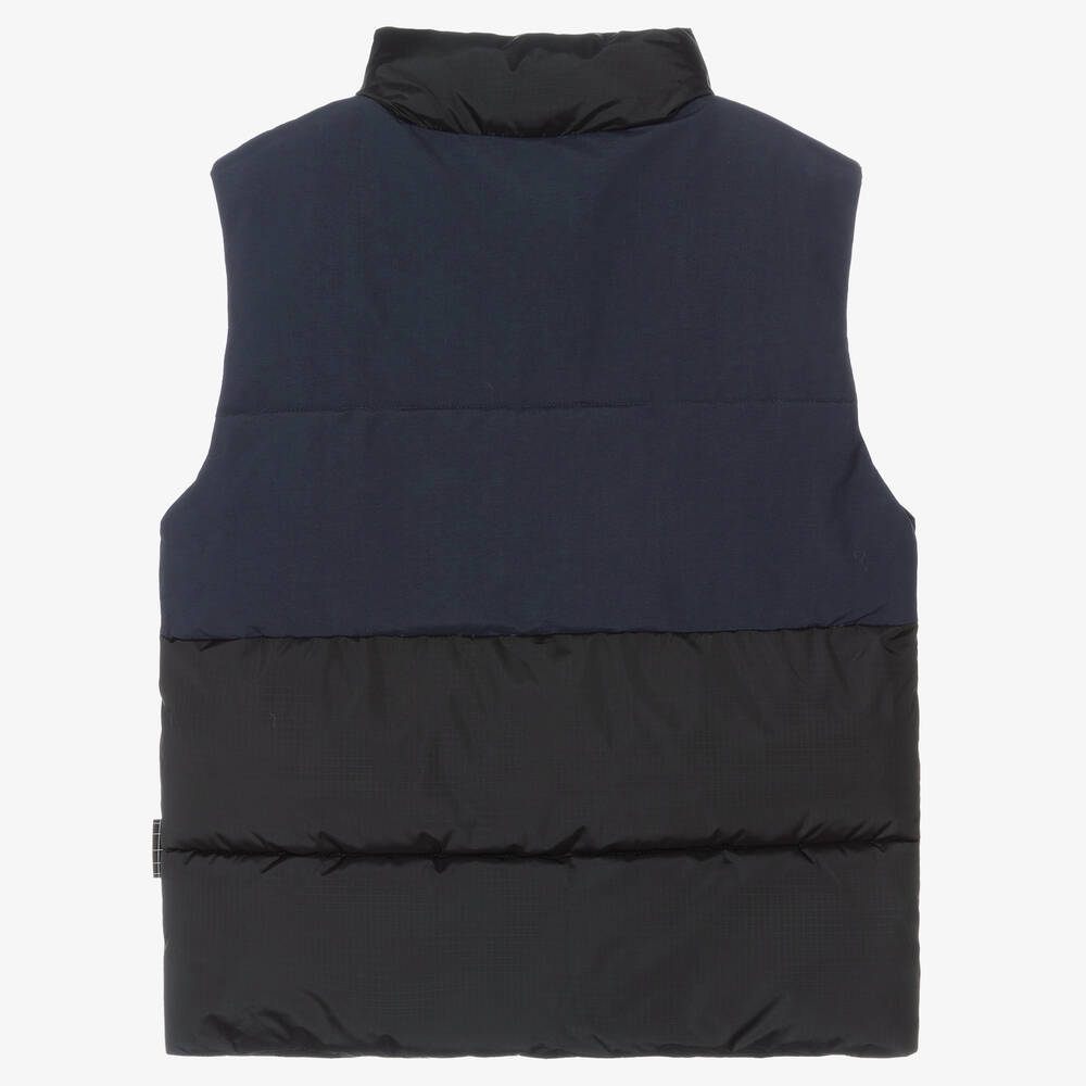 Molo-Teen Blue & Black Puffer Gilet | Childrensalon Outlet