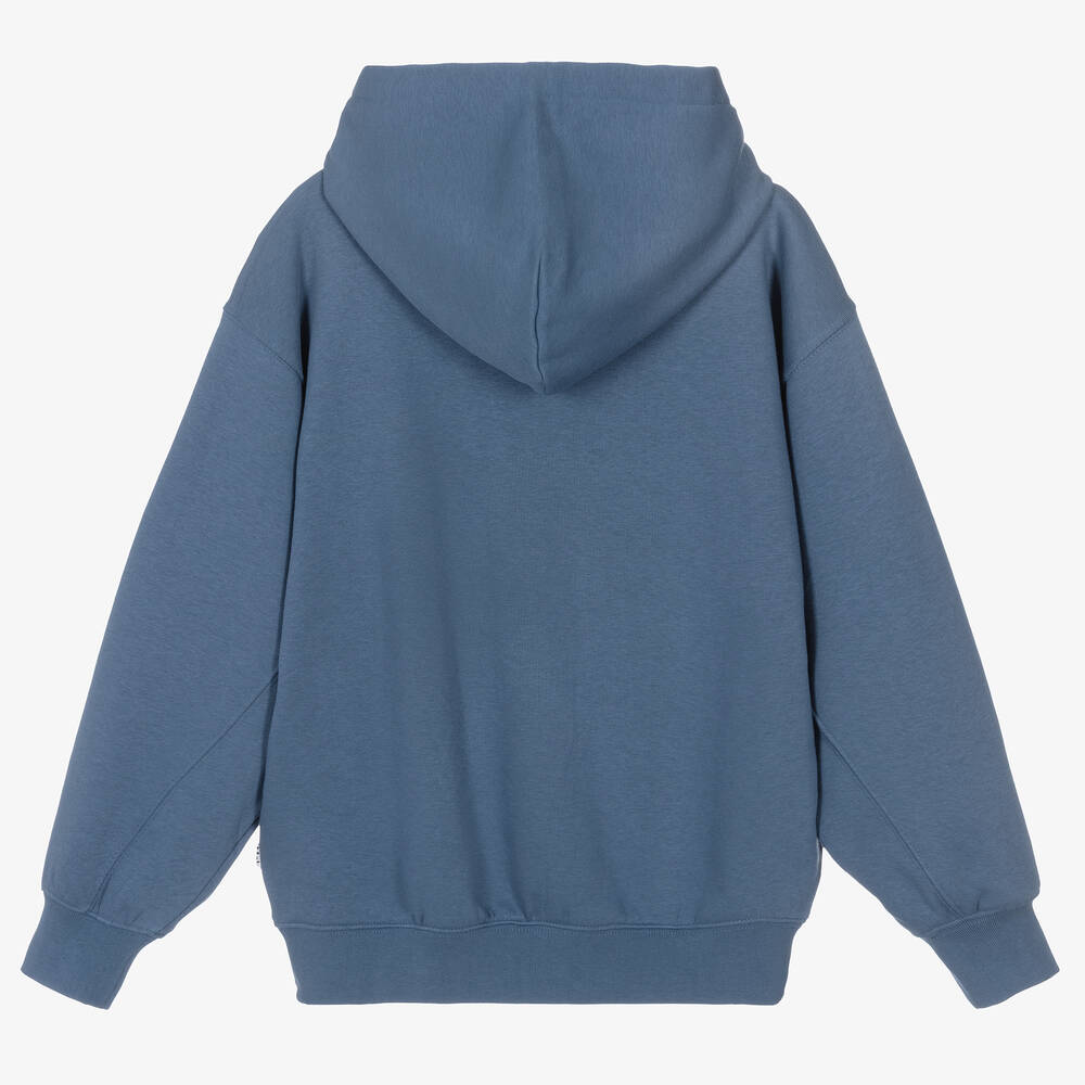 Molo-Teen Blue Cotton Freedom Hoodie | Childrensalon Outlet
