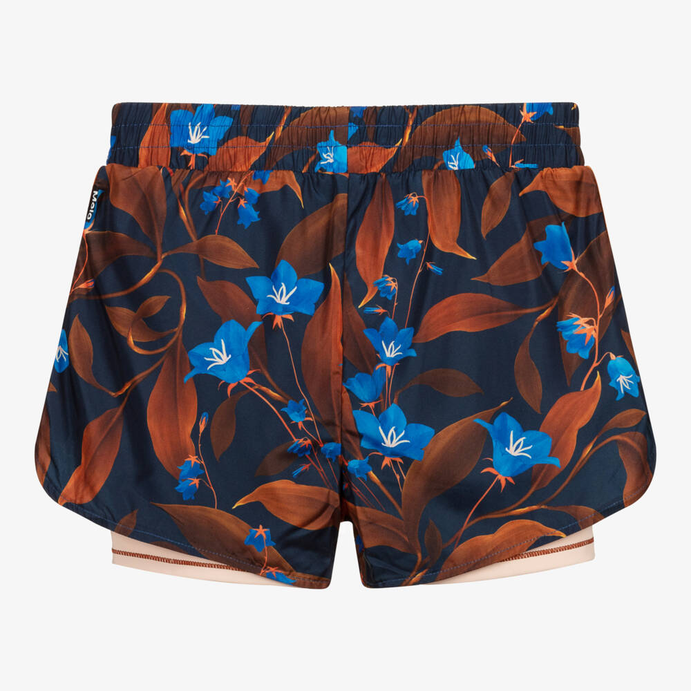 Molo Teen Blue Floral Sport Shorts Childrensalon Outlet