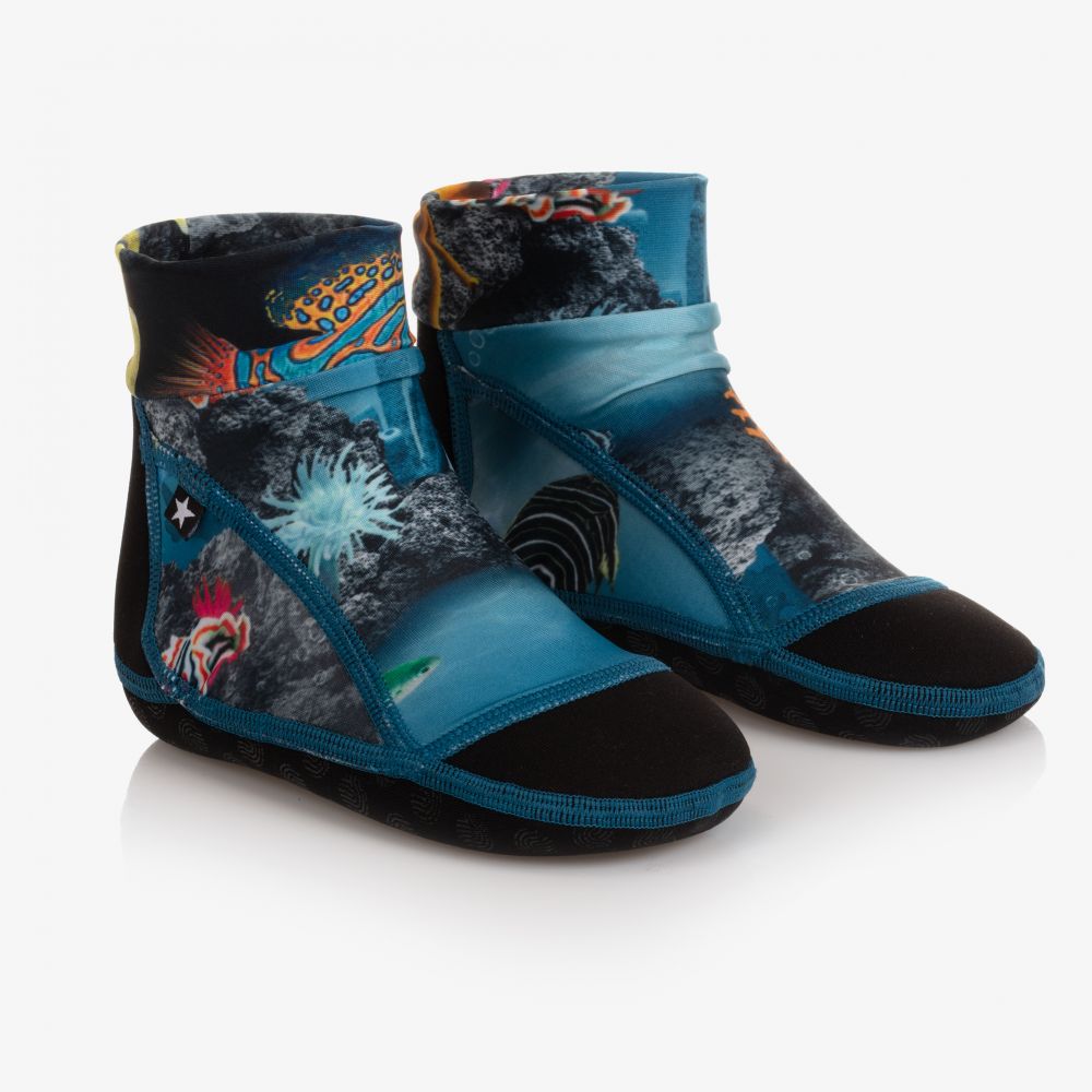 Molo - Blaue Teen Badeschuhe mit Ozean-Print | Childrensalon