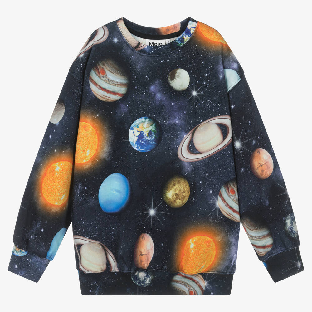 Molo - Blaues Teen Planeten-Sweatshirt | Childrensalon