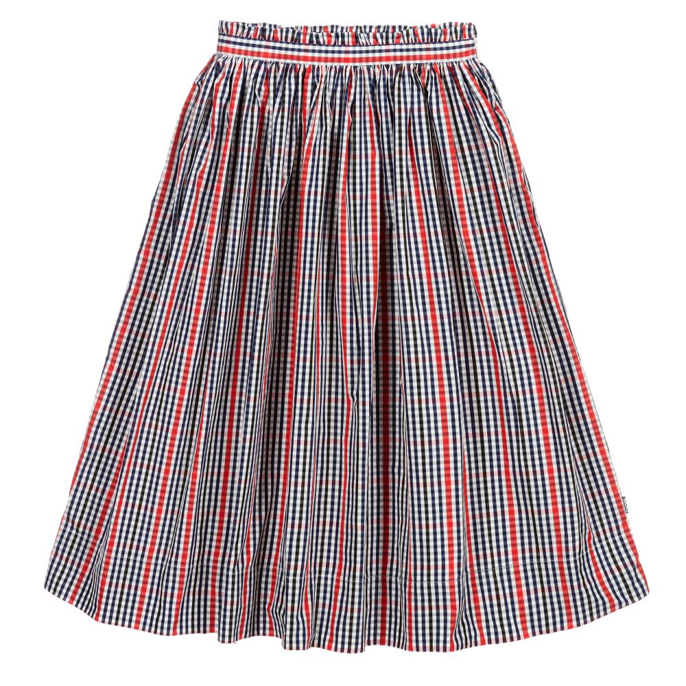 Molo - Teen Blue & Red Checked Skirt | Childrensalon