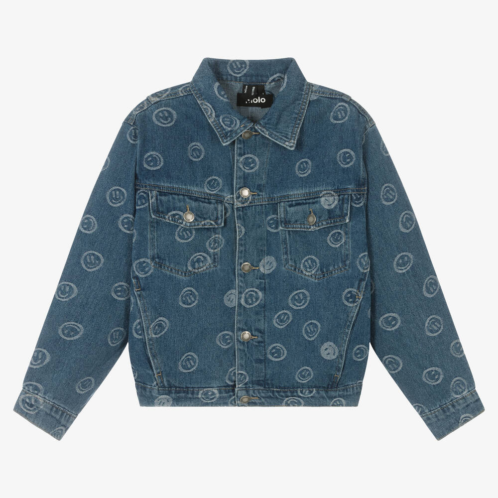 Molo - Blaue Teen Smiley-Jeansjacke | Childrensalon