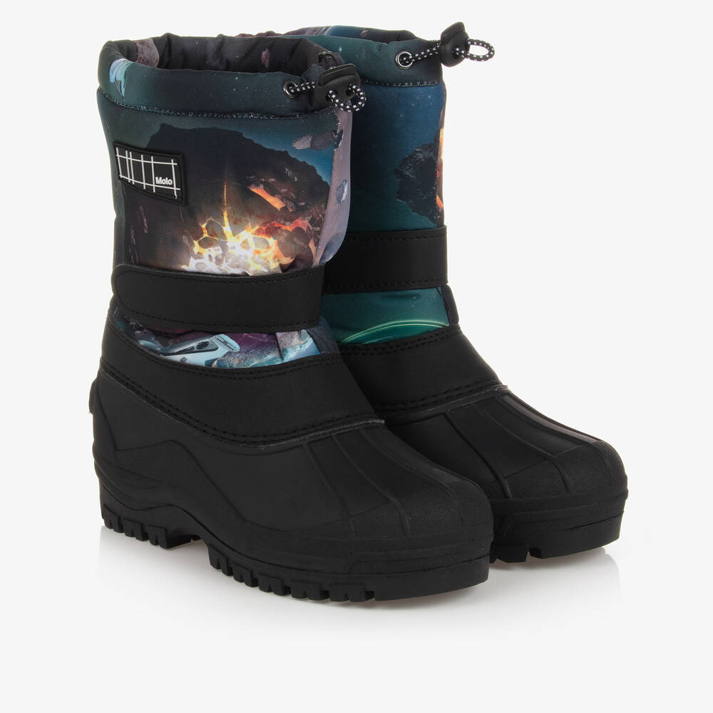 Molo - Teen Blue Space Print Snow Boots | Childrensalon