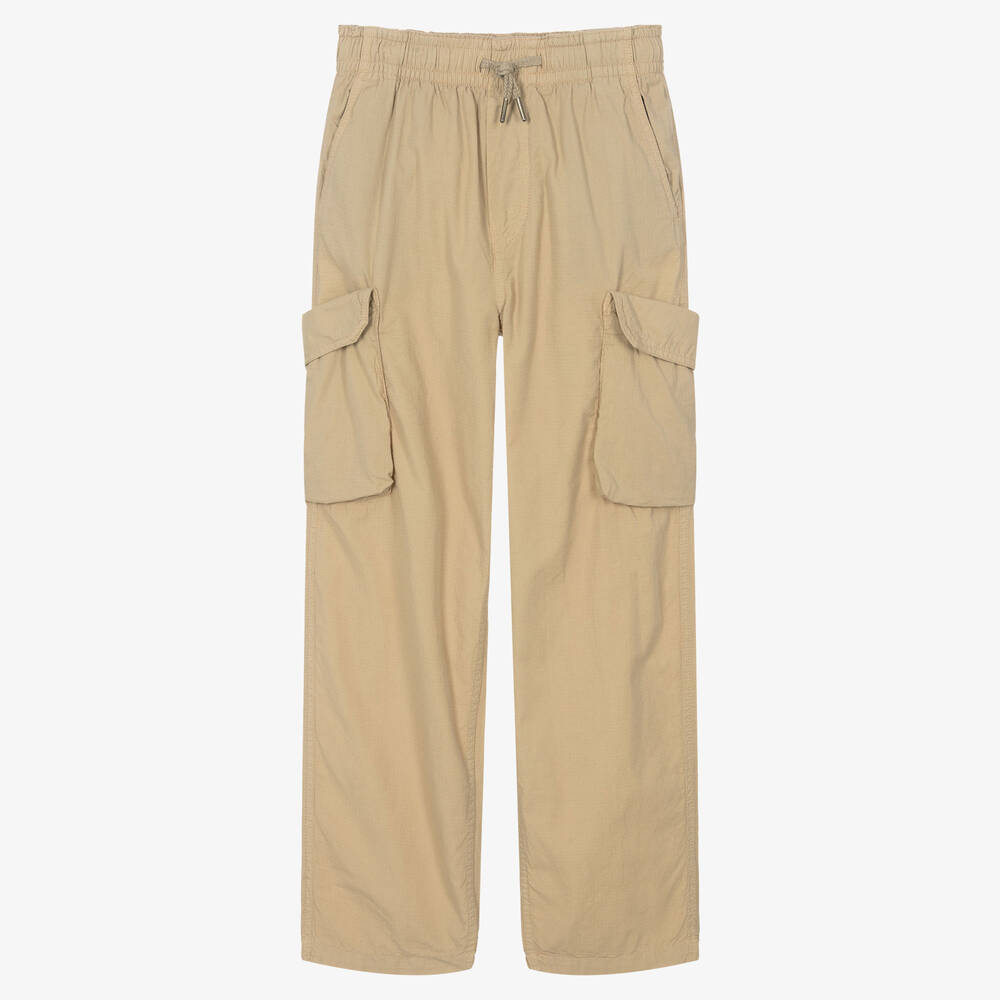 Molo - Pantalon cargo beige en coton ado | Childrensalon