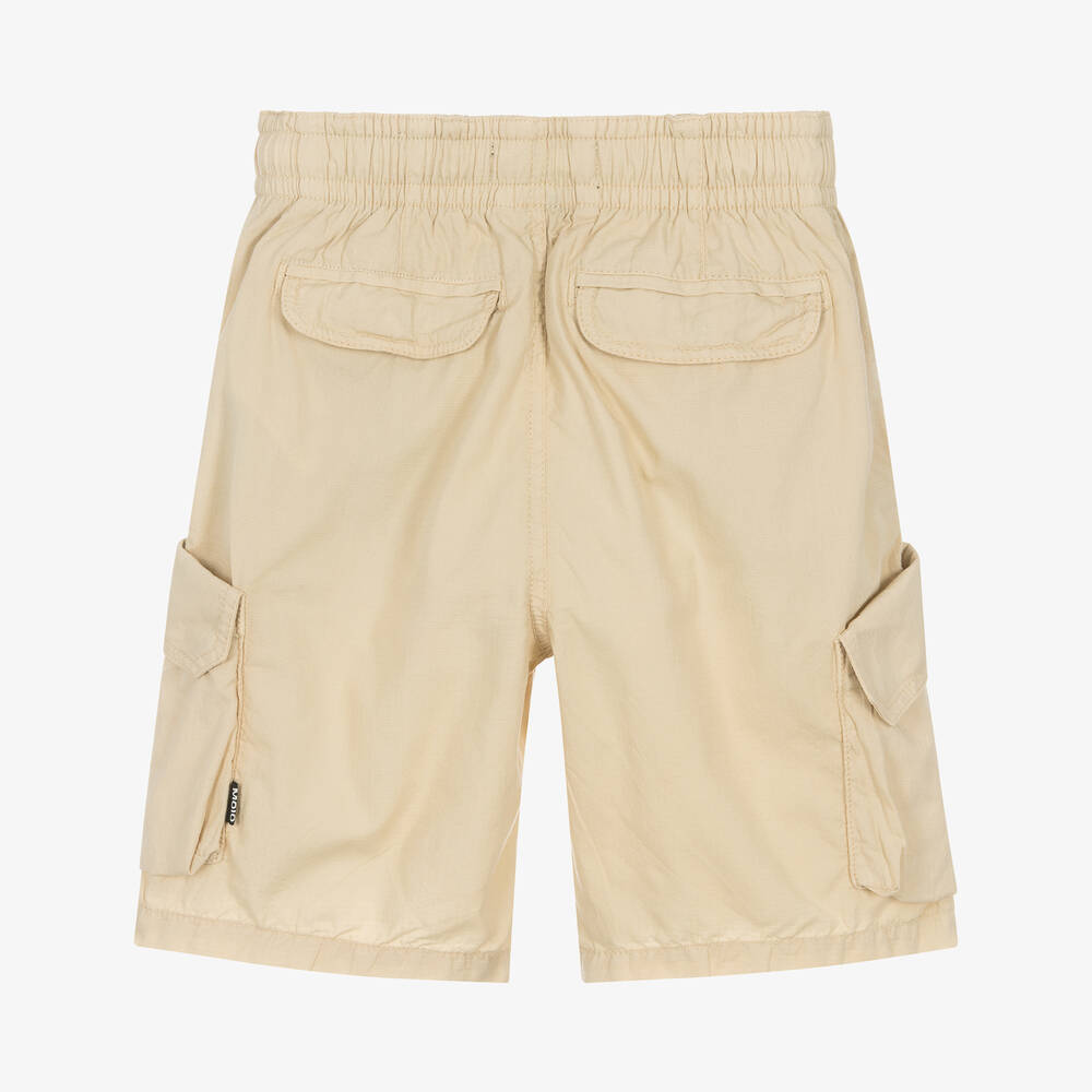Molo-Teen Boys Beige Cotton Relaxed Fit Shorts | Childrensalon Outlet