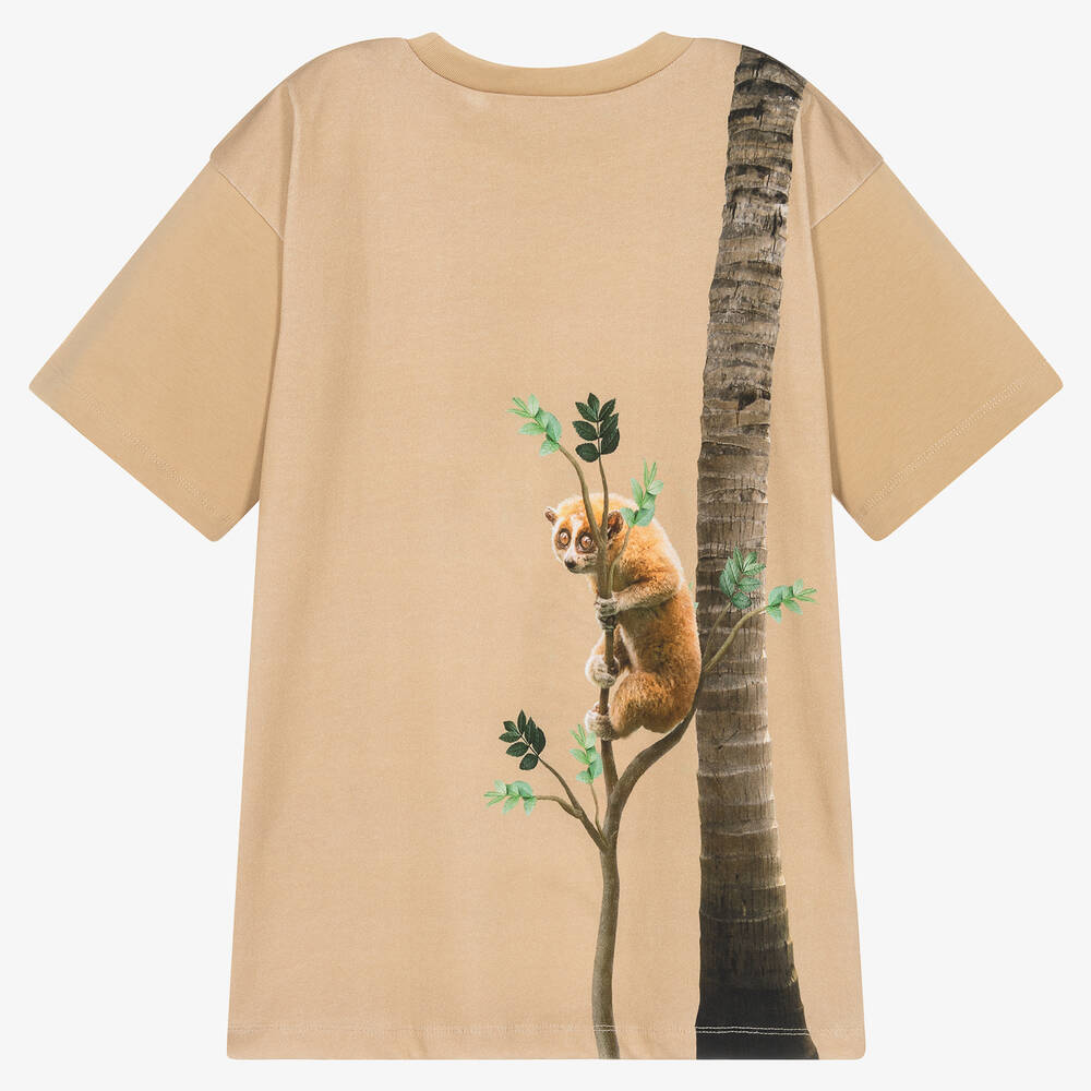 Molo-Teen Boys Beige Cotton Tiger Print T-Shirt | Childrensalon Outlet