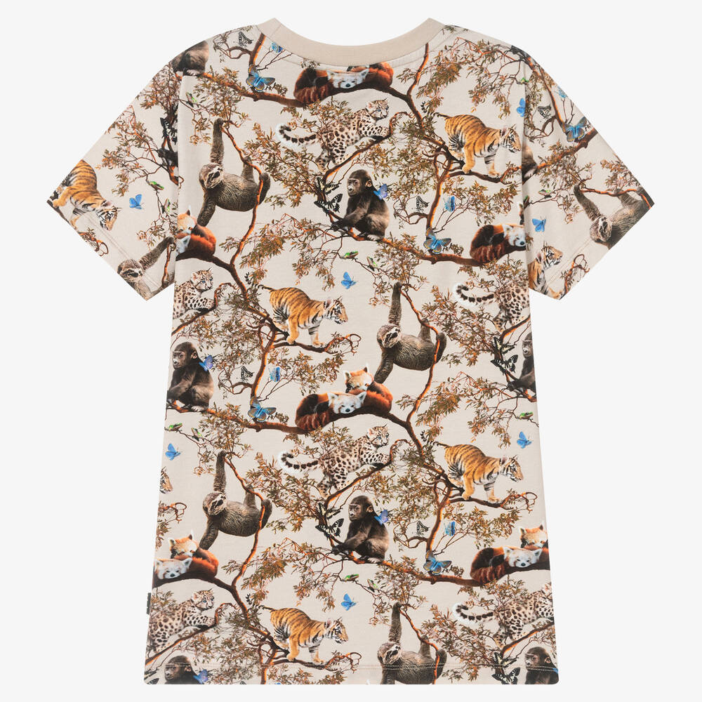 Molo - Teen Boys Beige Cub Organic Cotton T-Shirt | Childrensalon