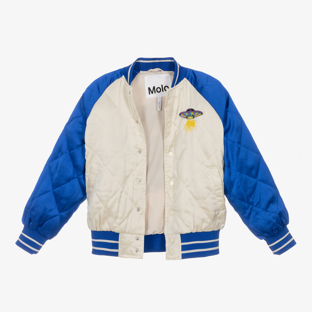 Molo-Teen Boys Beige Quilted Bomber Jacket | Childrensalon Outlet