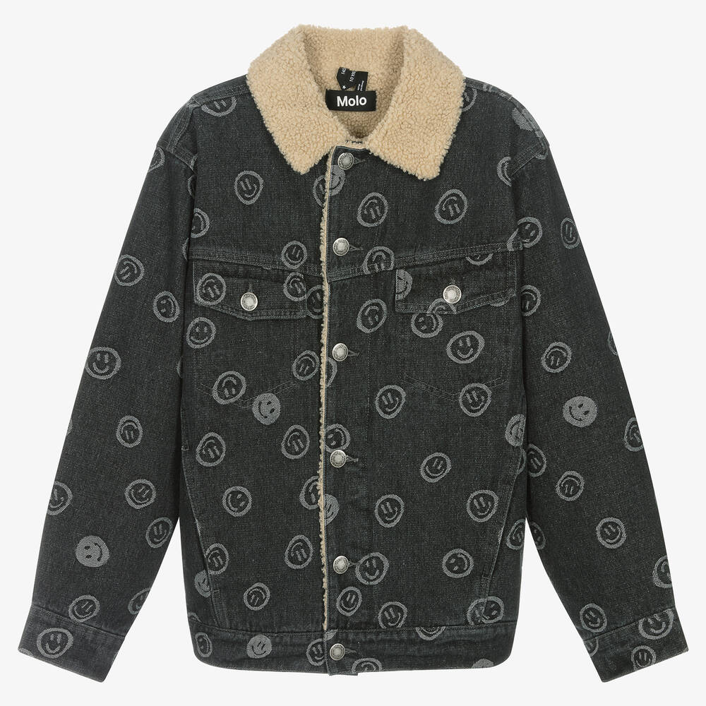 Molo - Schwarze Teen Smiley-Jeansjacke | Childrensalon