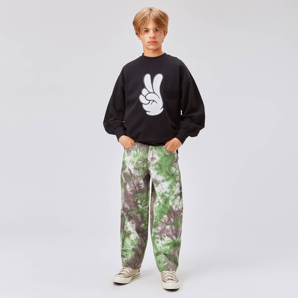 Molo-سويتشيرت تينز ولادي قطن عضوي لون أسود | Childrensalon Outlet