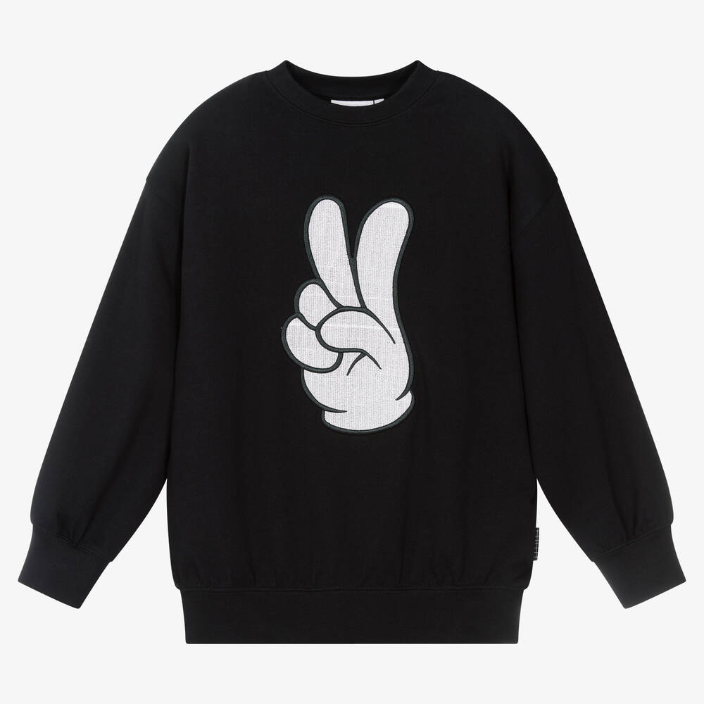 Molo - Sweat noir en coton ado garçon | Childrensalon