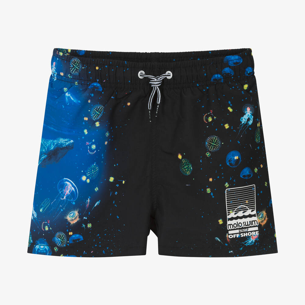 Molo-Teen Boys Black Plankton Swim Shorts (UPF50+) | Childrensalon Outlet