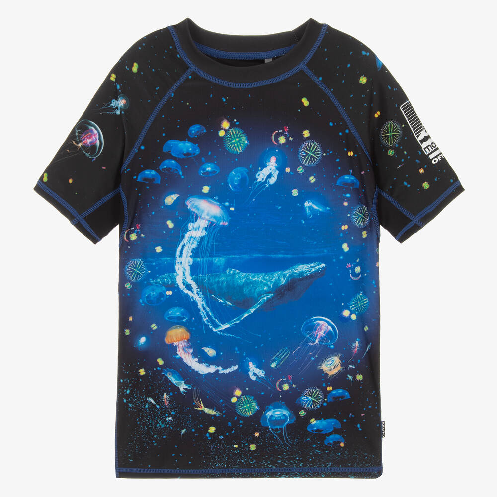 Molo-Teen Boys Black Plankton Swim Top (UPF50+) | Childrensalon Outlet