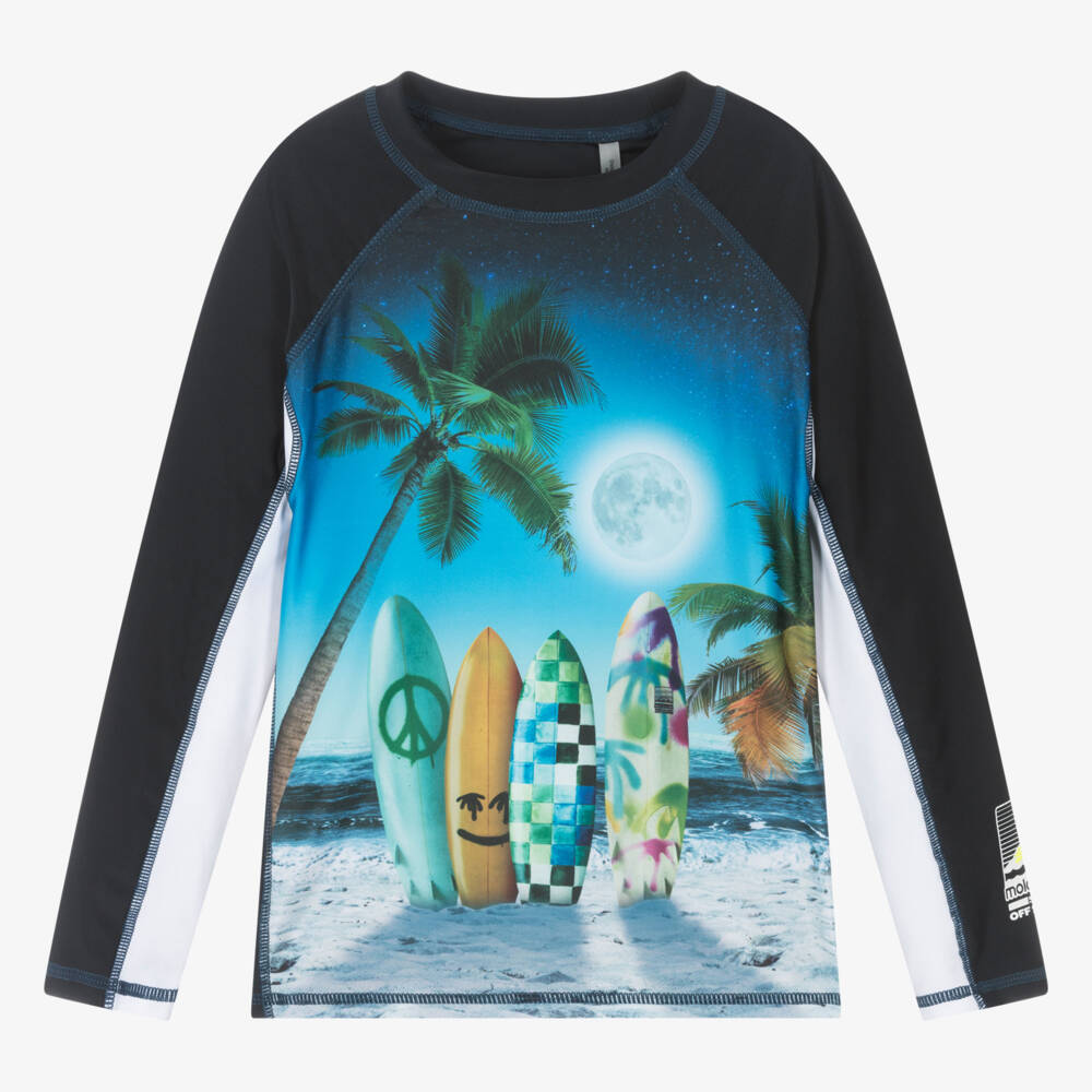 Molo-Teen Boys Black Surf Graphic Top | Childrensalon Outlet
