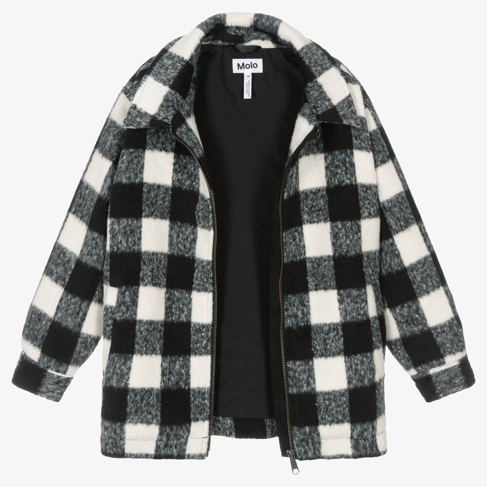 Molo-Teen Boys Black & White Check Jacket | Childrensalon Outlet