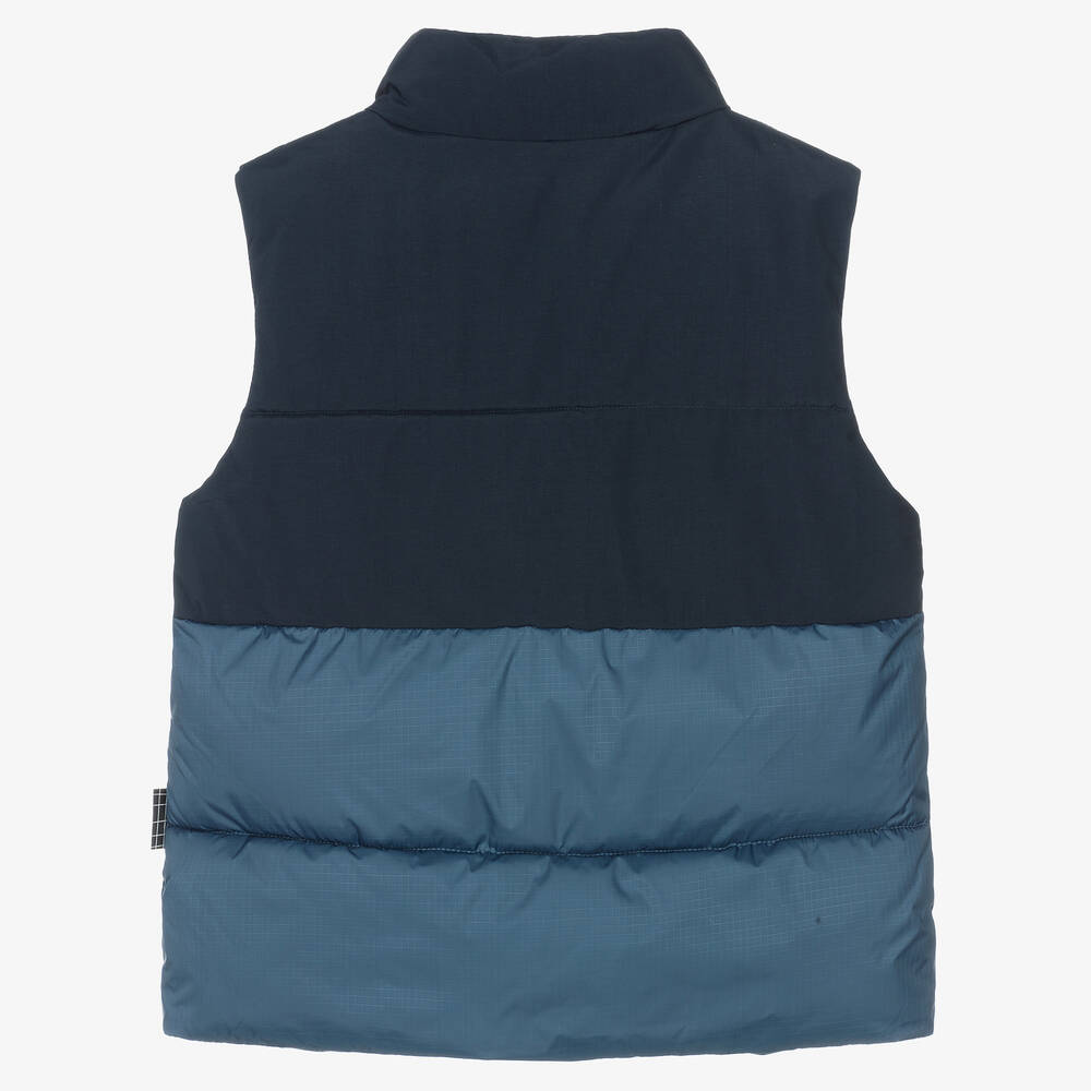 Molo-Teen Boys Blue Colourblock Puffer Gilet | Childrensalon Outlet