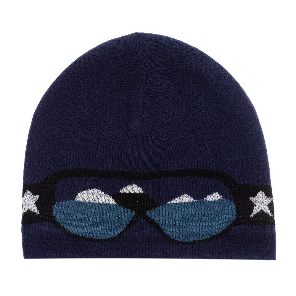 Molo - Teen Boys Blue Knitted Hat  | Childrensalon