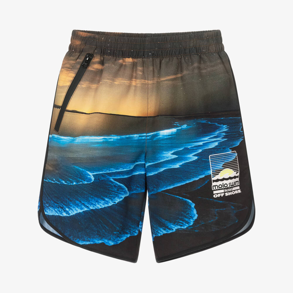 Molo - Teen Boys Blue Ocean Swim Shorts (UPF 50+) | Childrensalon