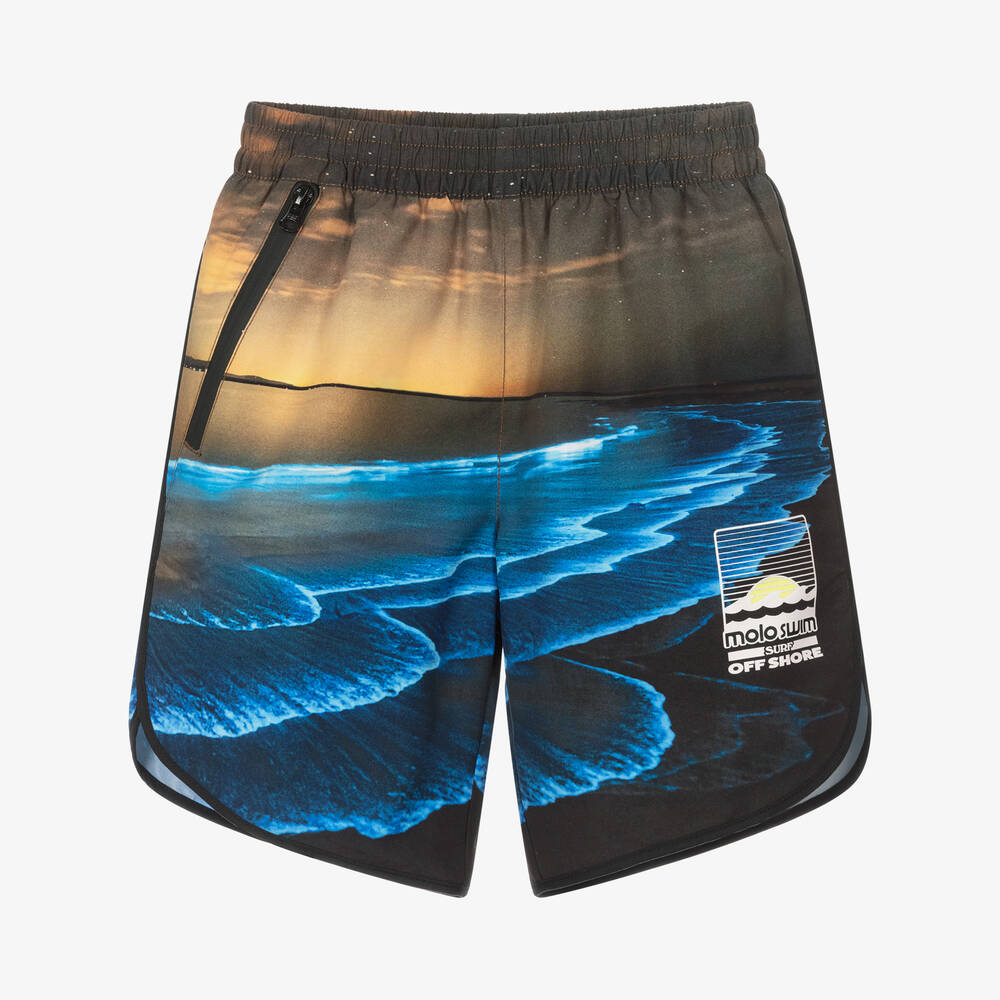 Molo-Teen Boys Blue Ocean Swim Shorts (UPF 50+) | Childrensalon Outlet