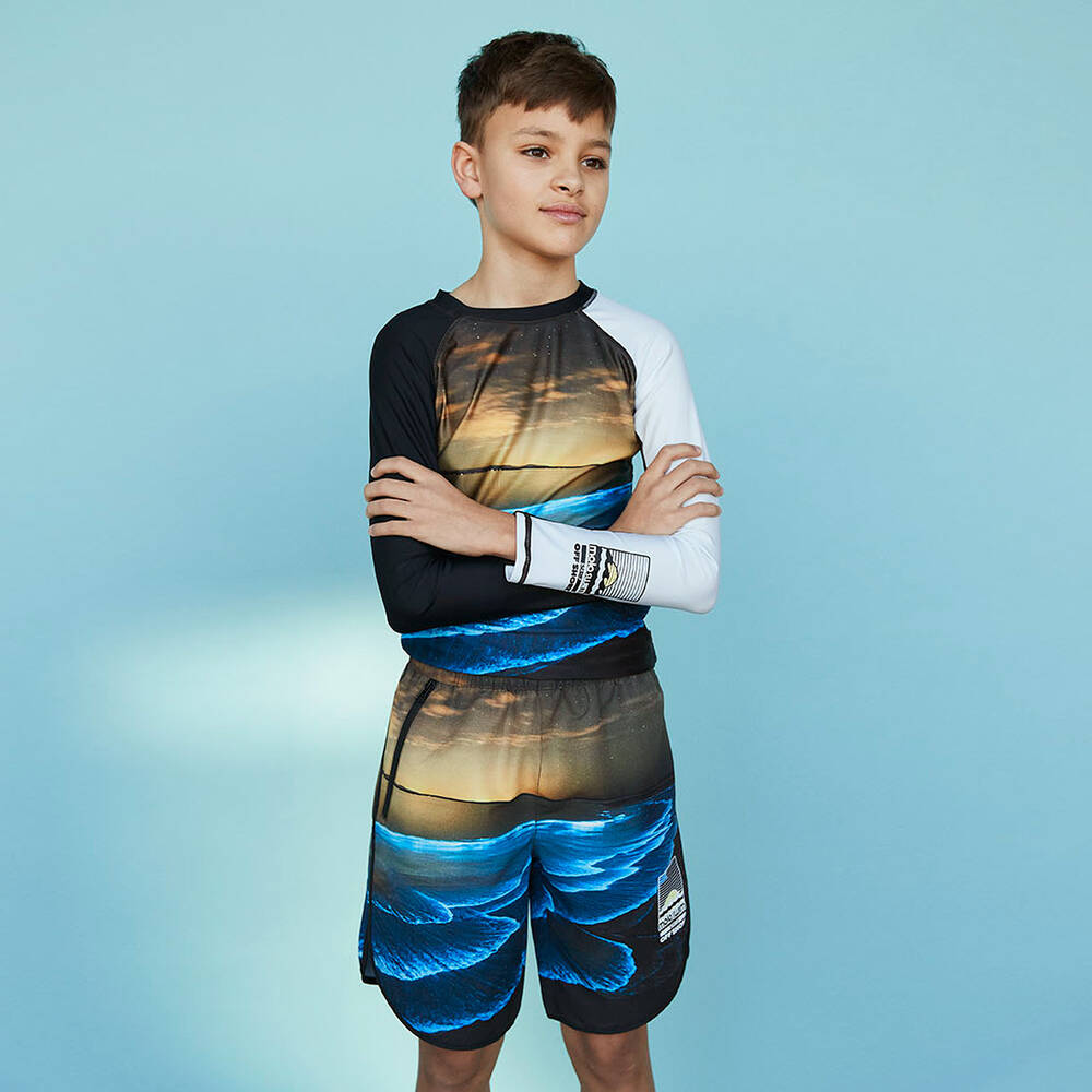 Molo Teen Boys Blue Ocean Swim Shorts UPF 50