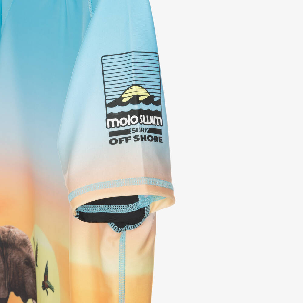 Molo-Teen Boys Blue Savanna Swim Top (UPF 50+) | Childrensalon Outlet