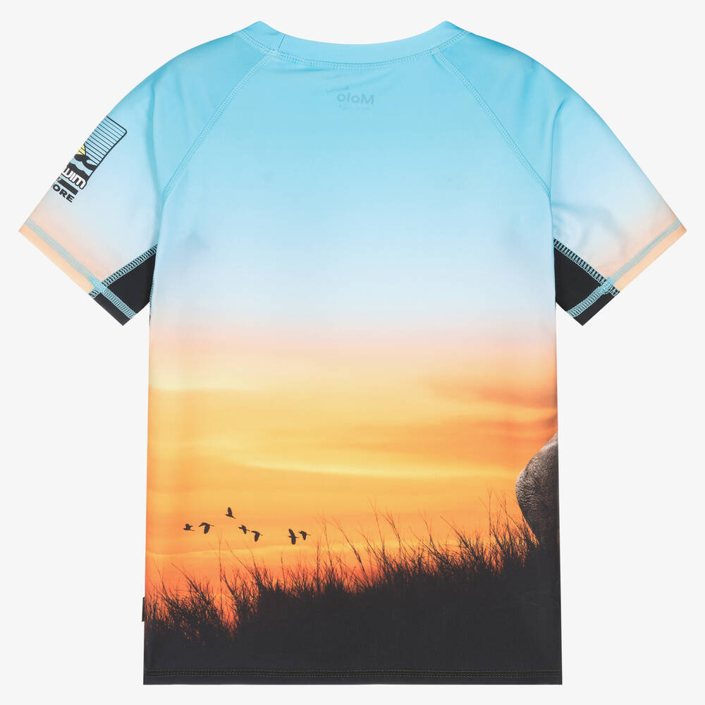 Molo-Teen Boys Blue Savanna Swim Top (UPF 50+) | Childrensalon Outlet