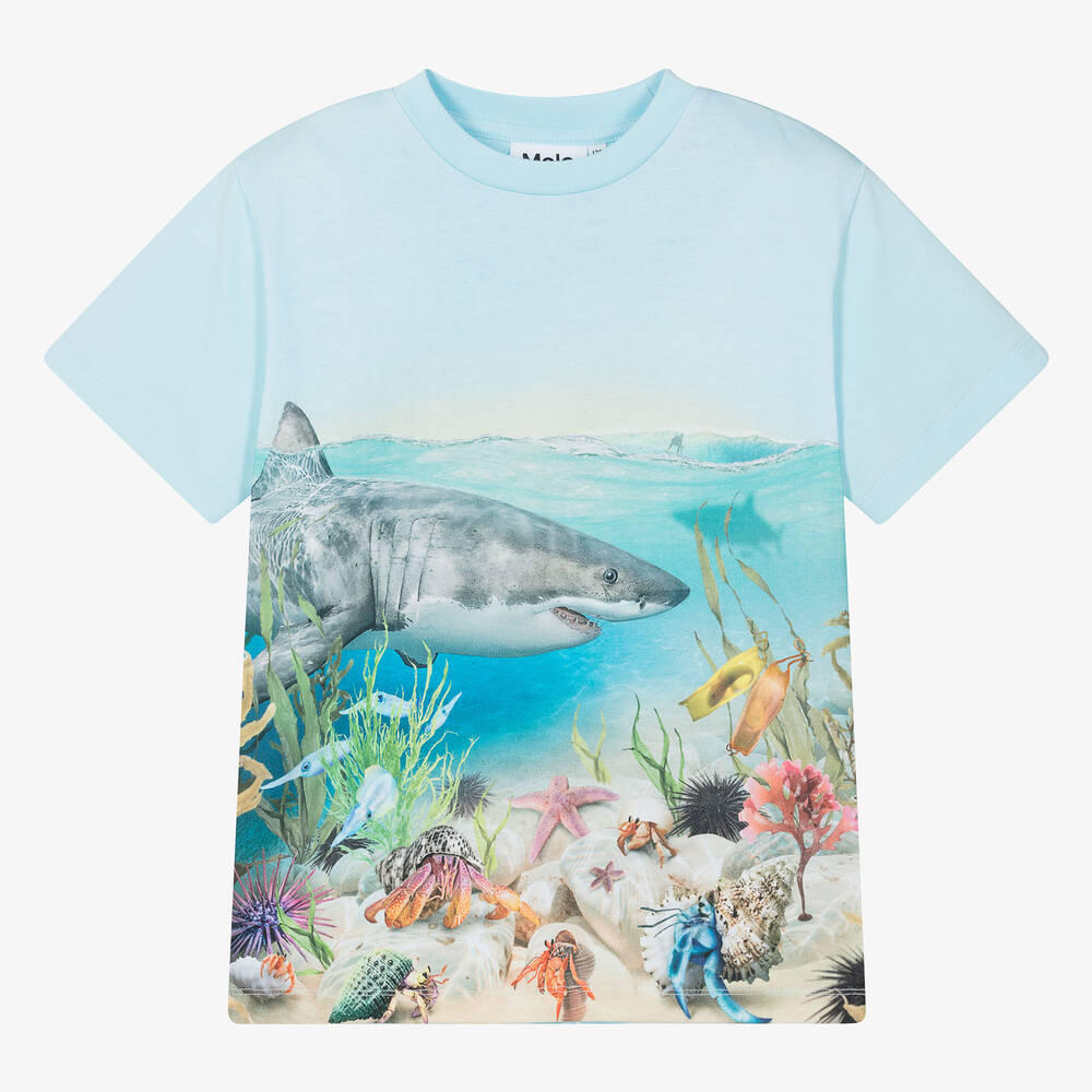 Molo-Teen Boys Blue Sea Creature T-Shirt | Childrensalon Outlet
