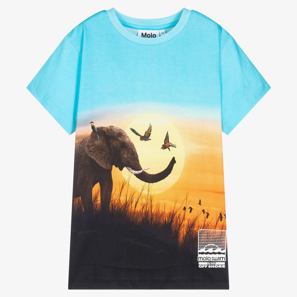 Molo - Blaues Teen Sonnenuntergang-T-Shirt | Childrensalon