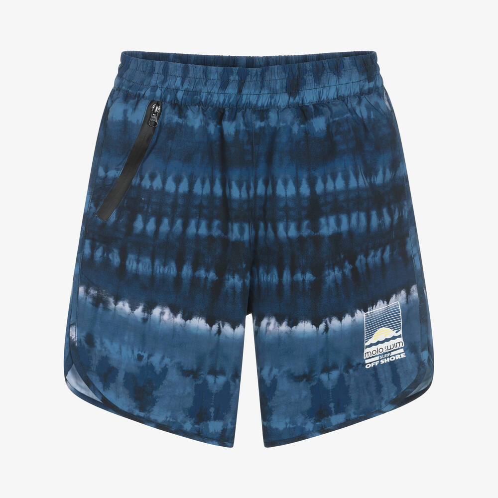 Molo-Teen Boys Blue Tie-Dye Swim Shorts (UPF 50+) | Childrensalon Outlet
