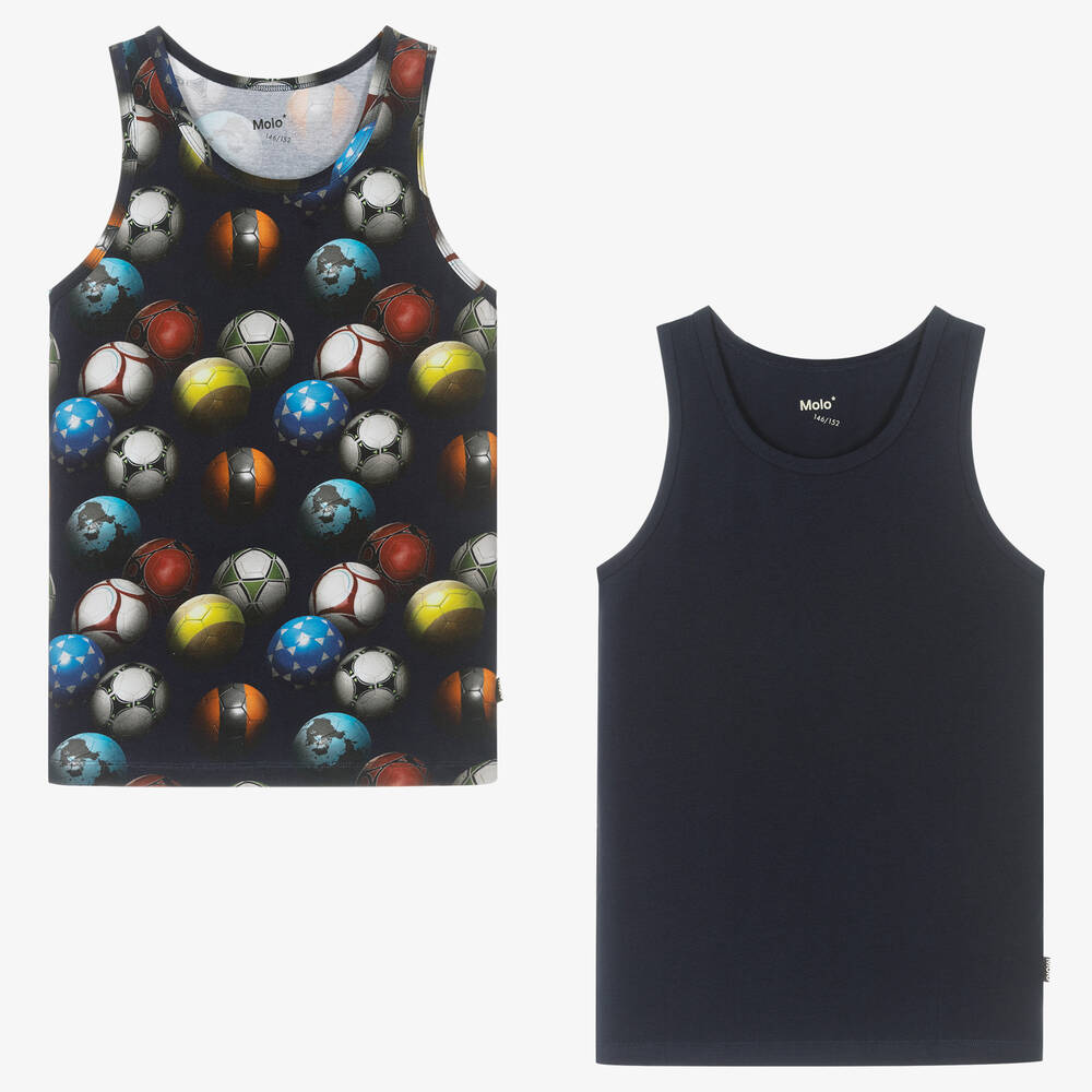 Molo - Teen Boys Cotton Vests (2 Pack) | Childrensalon